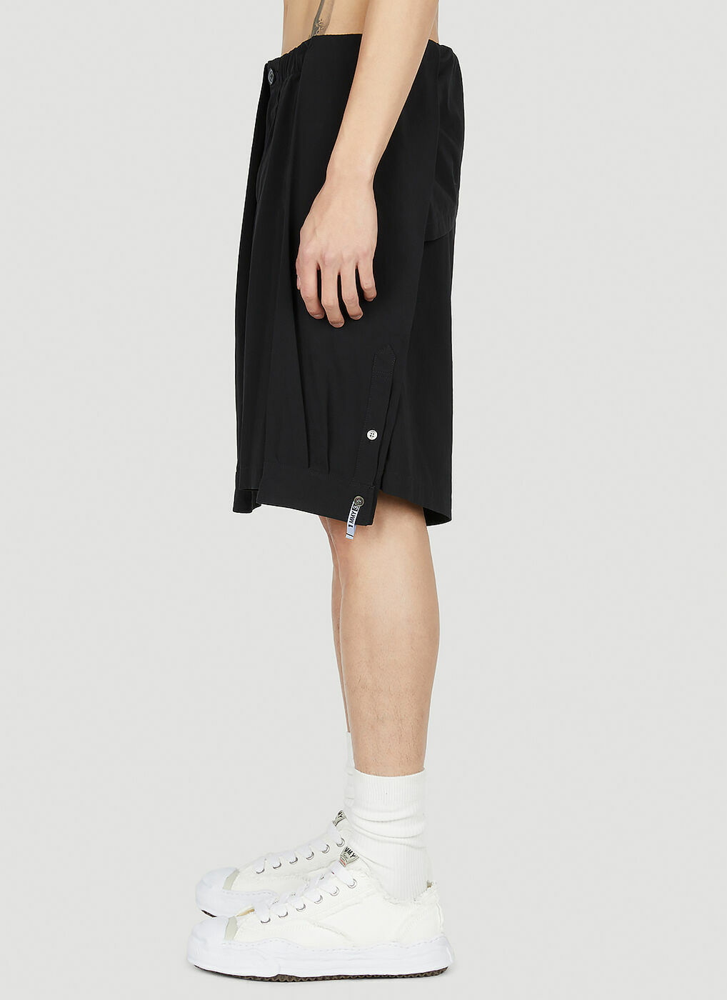 Maison Mihara Yasuhiro - Mixed Shirts Easy Shorts in Black Maison MIHARA  YASUHIRO