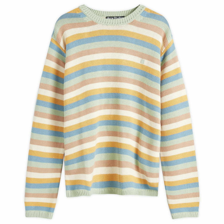 Photo: Acne Studios Men's Kripes Cotton Stripe Jumper in Mint Green/Multi