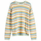 Acne Studios Men's Kripes Cotton Stripe Jumper in Mint Green/Multi