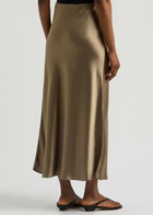 BY Malene Birger Boshan Satin Midi Skirt Light Brown
