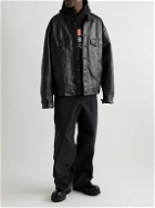 Balenciaga - Oversized Full-Grain Leather Trucker Jacket - Black