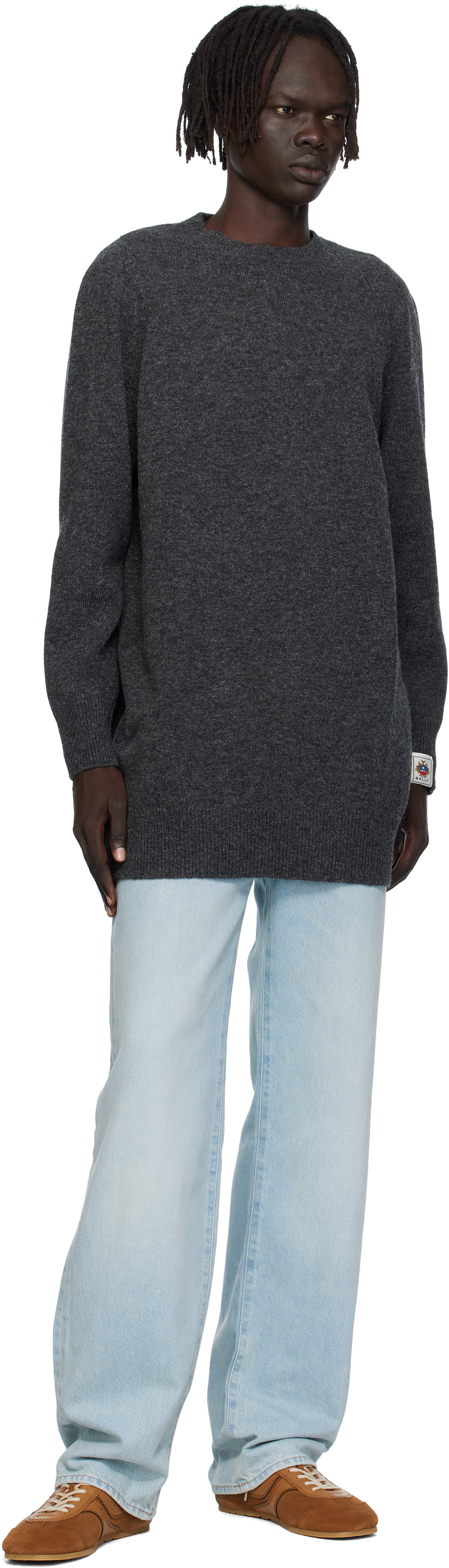Bally Gray Long Wool Sweater