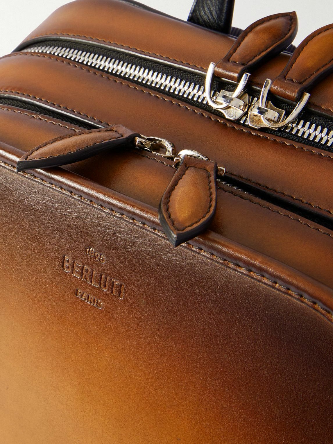 Berluti - Working Day Scritto Venezia Leather and Twill Backpack