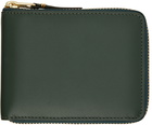 COMME des GARÇONS WALLETS Green Leather Classic Zip Wallet