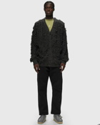 Patta Fringed Knitted Cardigan Black - Mens - Pullovers