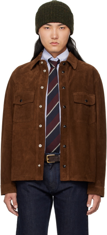 Photo: Drake's Brown Roughout Suede Jacket