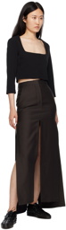 Lanvin Black Slit Maxi Skirt