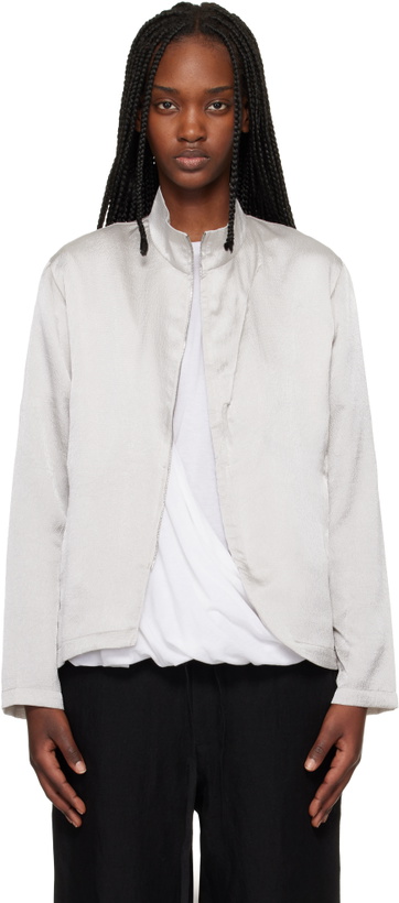 Photo: POST ARCHIVE FACTION (PAF) Silver Zip Track Jacket