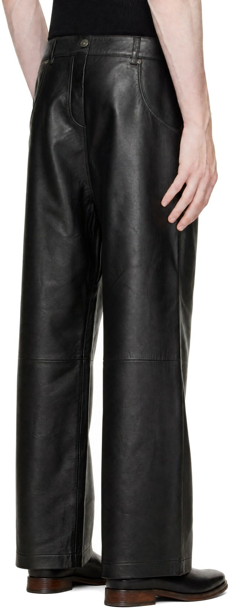 VAQUERA Black Backwards Leather Pants