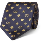 Gucci - 7cm Logo-Jacquard Silk Tie - Men - Navy