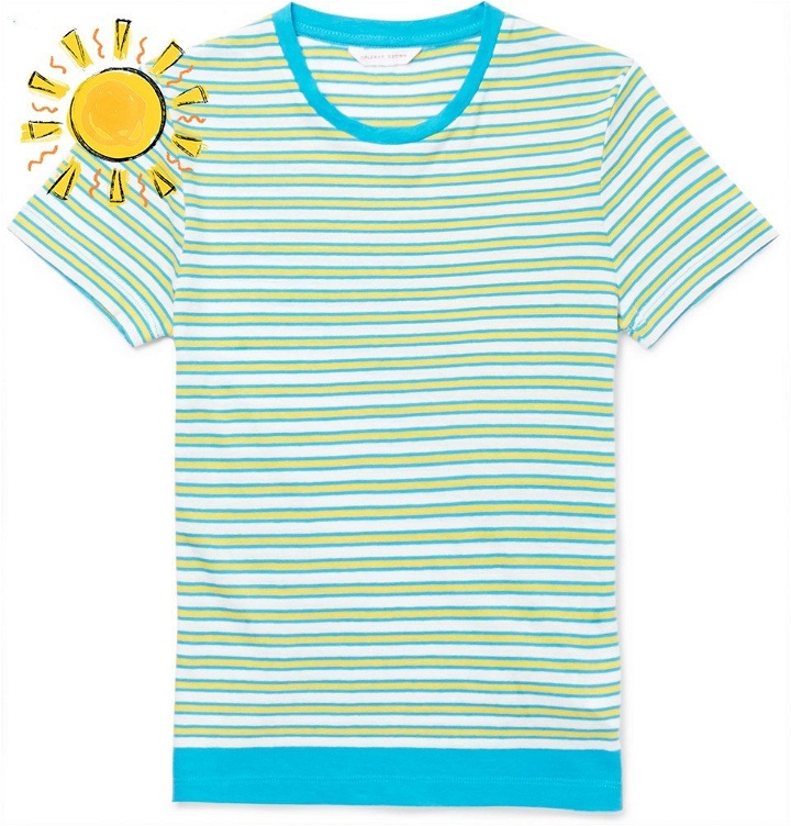 Photo: Orlebar Brown - Boys Age 4 - 12 Jimmy Striped Cotton and Linen-Blend T-Shirt - Men - Blue