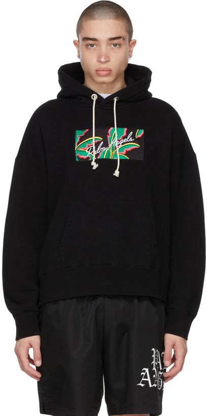 Photo: Palm Angels Black Tropical Logo Hoodie