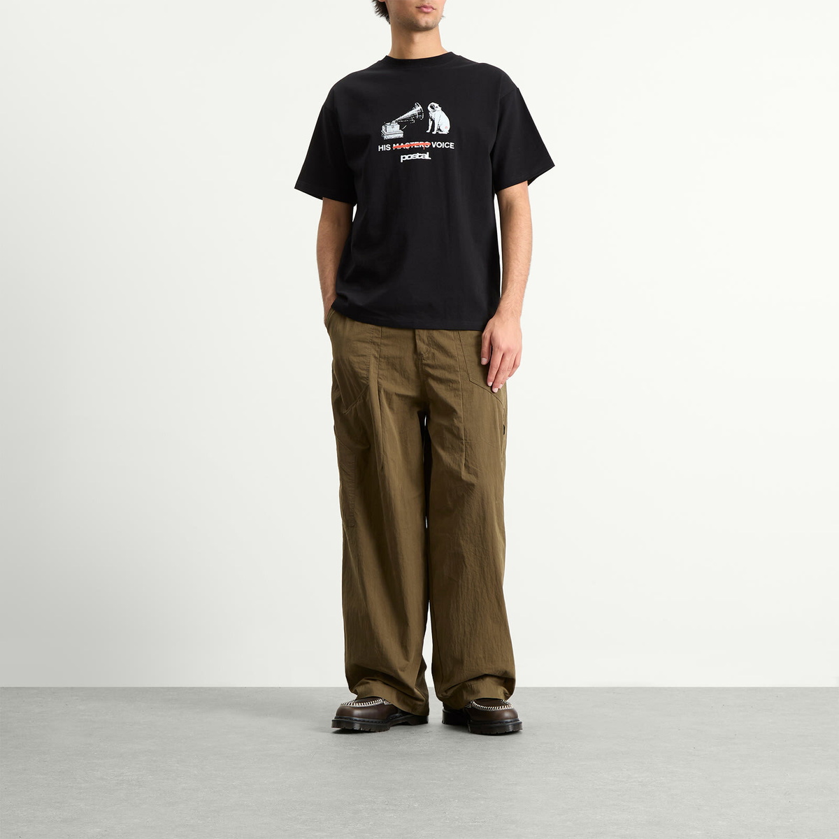 POSTAL Men's His Masters Voice T-Shirt in Black