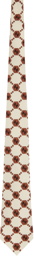 Gucci Off-White & Brown Silk GG Hexagon Tie
