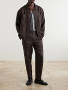 Rag & Bone - Evan Straight-Leg Pleated Linen Trousers - Brown