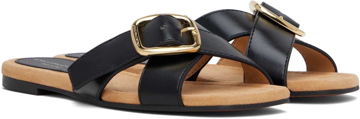 Stella McCartney Black Gaia Brushed Alter Mat Sandals Stella