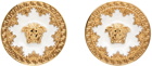 Versace Gold & White Medusa Earrings