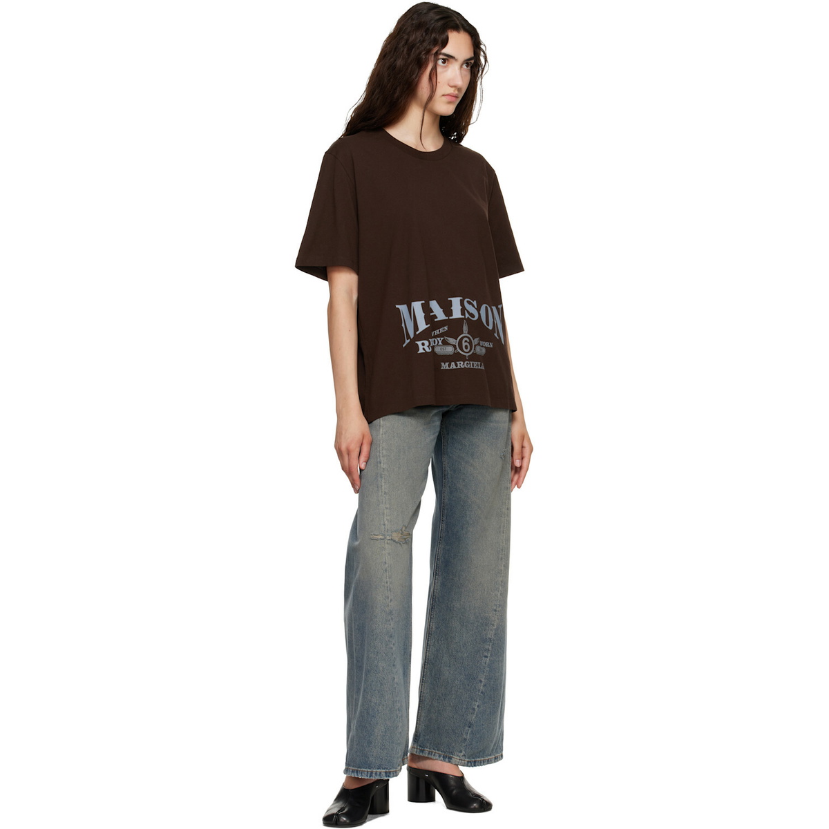 MM6 Maison Margiela Brown Printed T-shirt