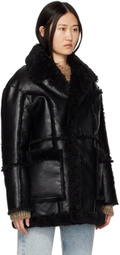 PERVERZE Black Single Breasted Reversible Coat