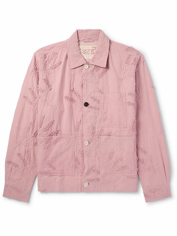 Photo: Kardo - Embellished Cotton and Linen-Blend Jacket - Pink