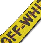 Off-White - Leather-Trimmed Logo-Jacquard Webbing Key Fob - Yellow