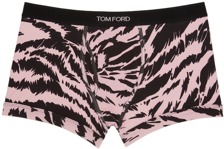 Photo: TOM FORD Pink Cotton Zebra Boxer Briefs