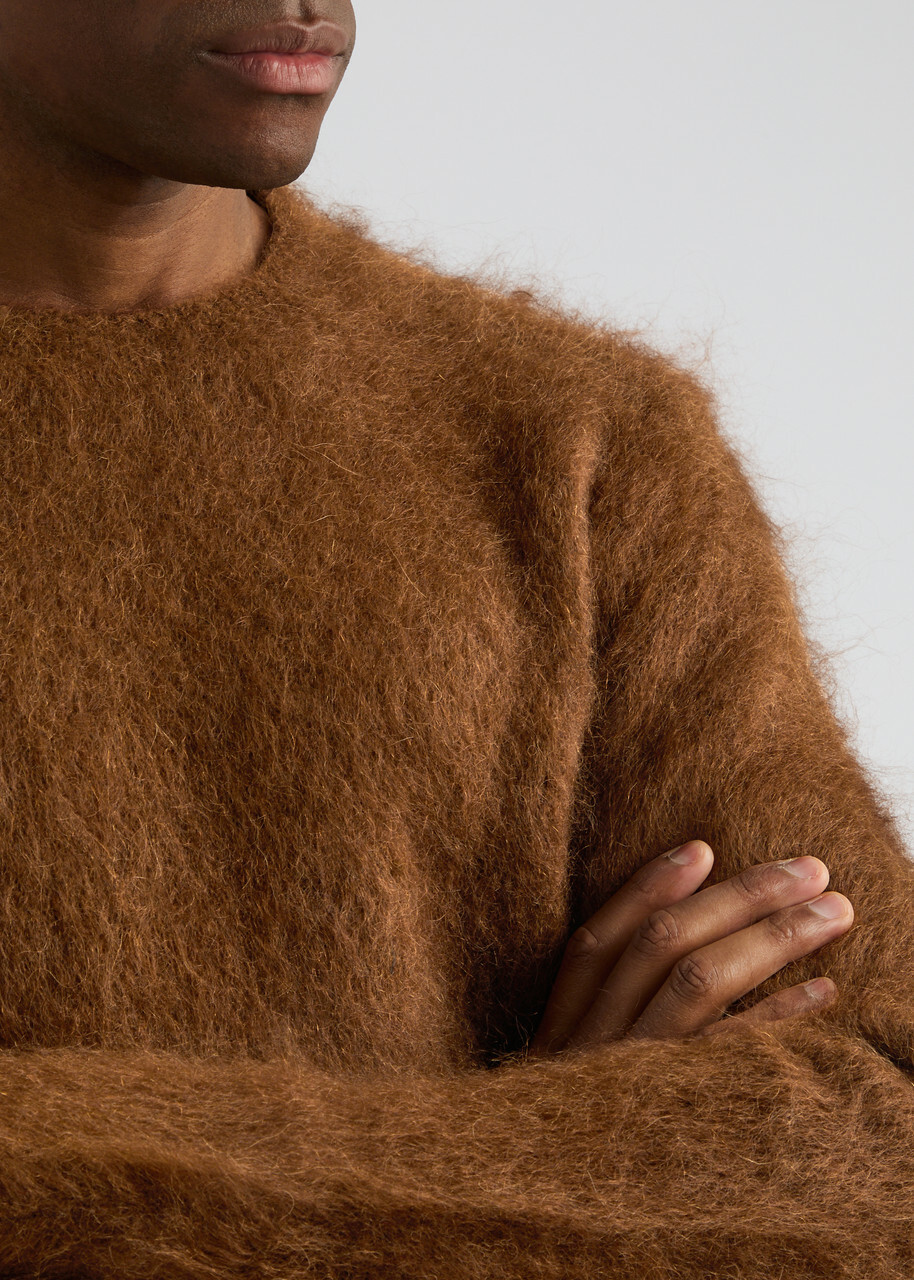 Ami Paris Brushed-knit Jumper Brown AMI