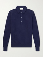Lardini - Ribbed Cotton Polo Shirt - Blue