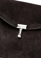 Toteme T-lock Suede Clutch - Dark Brown - One Size