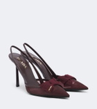 Prada Bow-detail mesh slingback pumps