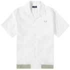 Fred Perry Authentic Men's Ribbed Hem Vacation Shirt in Snow White