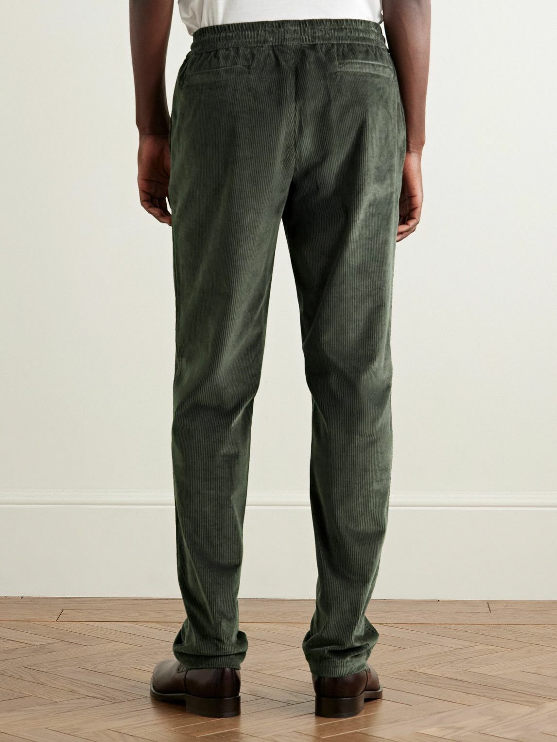 SEASE - Mindset Slim-Fit Cotton-Blend Corduroy Drawstring Trousers - Green