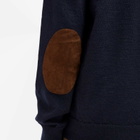 Maison Margiela Men's Long Sleeve Knitted Polo Shirt in Dark Blue