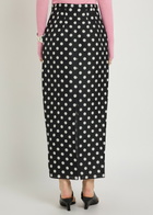 Khaite Winton Polka-dot Silk Midi Skirt Black And White