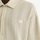 Adidas Men's Summer Knit Shooting Long-Sleeve Top in Putty Grey/Wonder White