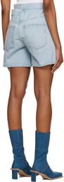 AGOLDE Blue Broken Waistband Denim Shorts