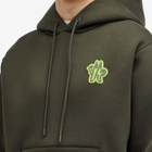 Moncler Men's Badge Logo Hoodie in Green
