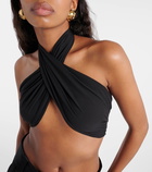 Ami Paris Draped halterneck silk bra top