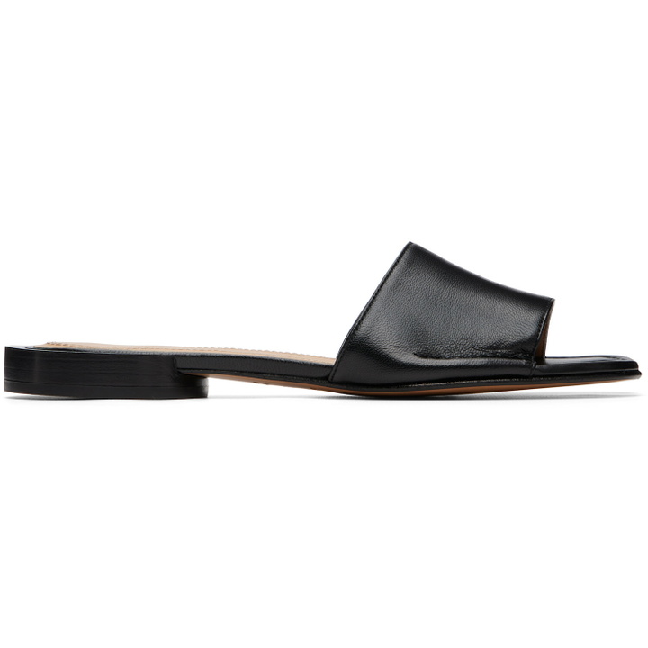 Photo: Maison Margiela Black Tabi Flat Mule Sandals
