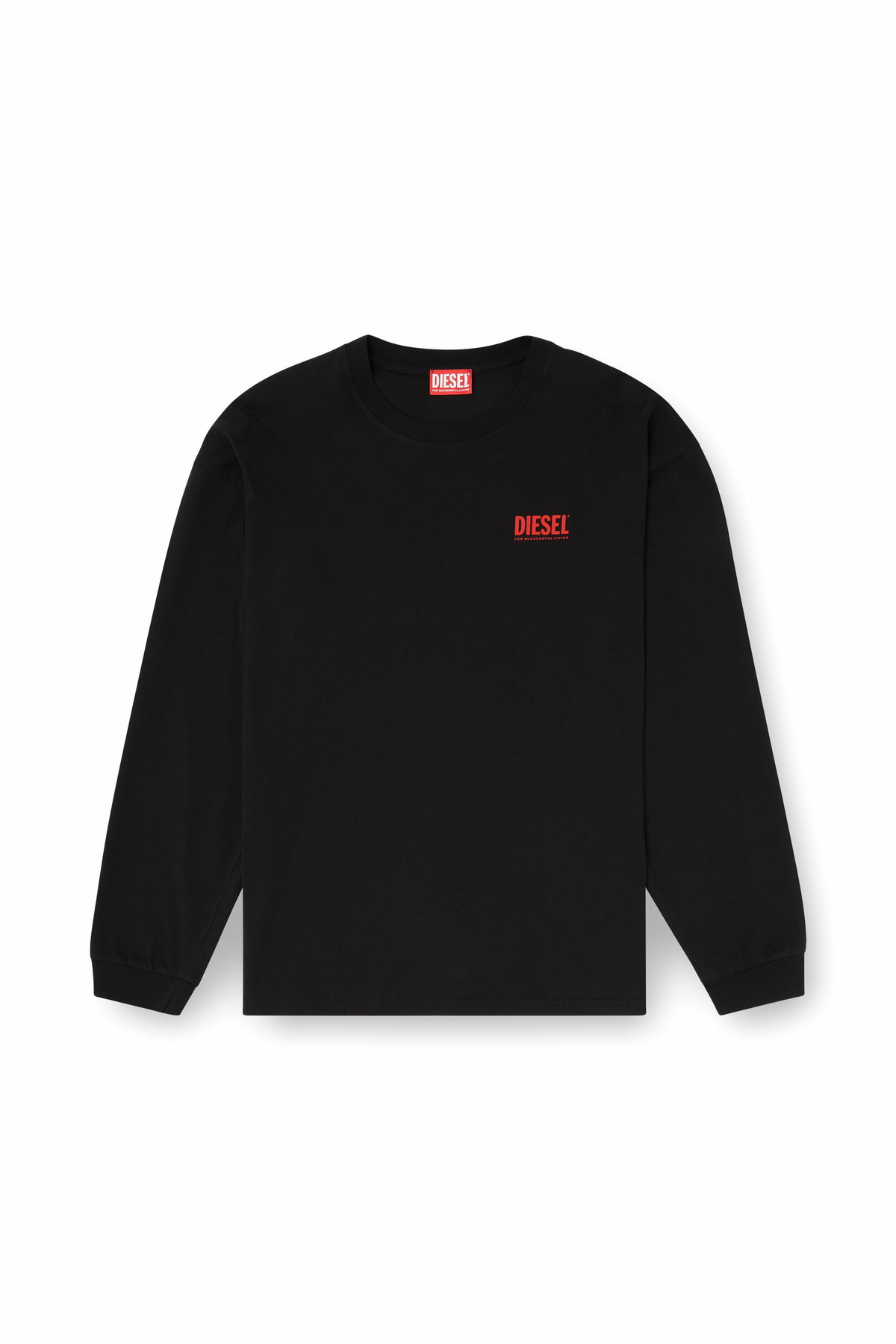 Diesel Relaxed long-sleeve T-shirt with Diesel logos - T-Shirts Mens in Black