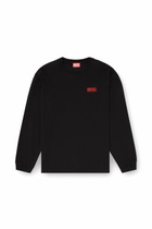 Diesel Relaxed long-sleeve T-shirt with Diesel logos - T-Shirts Mens in Black
