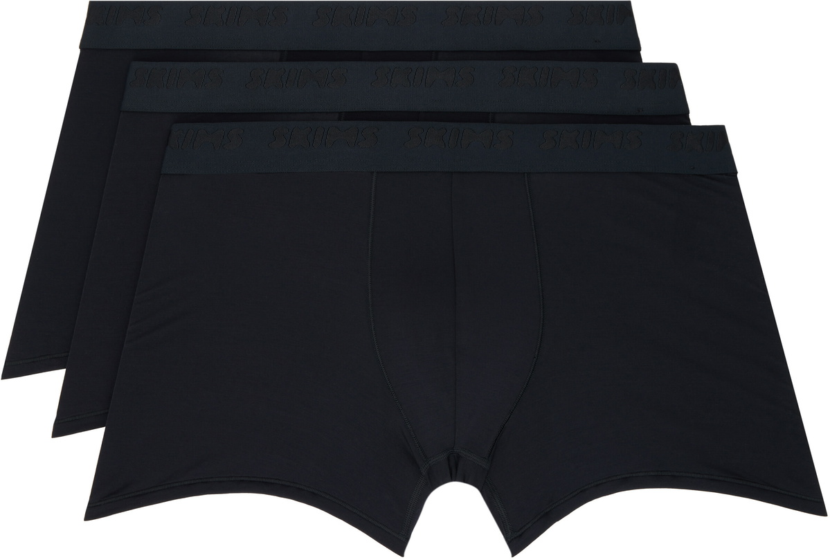 SKIMS Three-Pack Black SKIMS Stretch 3 Boxer Briefs