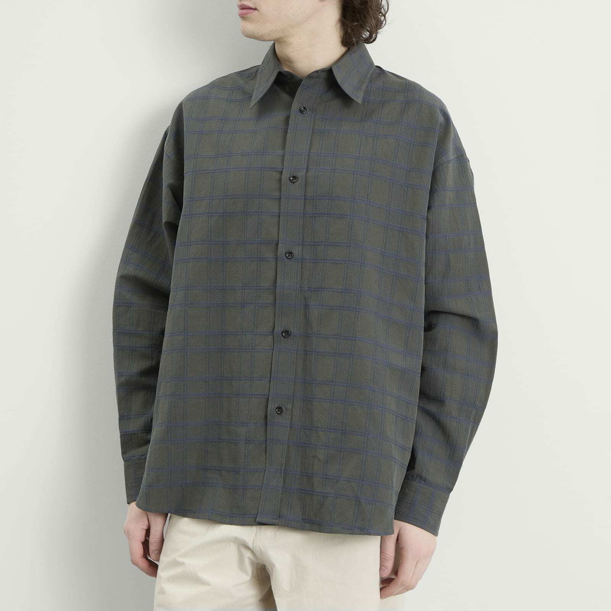 Sage Nation Men's Chisholm Check Shirt in Grey/Yellow Check