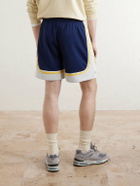 Aimé Leon Dore - Novelty Straight-Leg Logo-Embroidered Mesh Drawstring Shorts - Blue