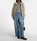 Xu Zhi Embellished high-rise wide-leg jeans