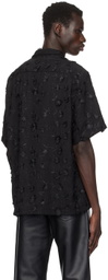 CMMN SWDN Black Ture Embroidered Floral Shirt