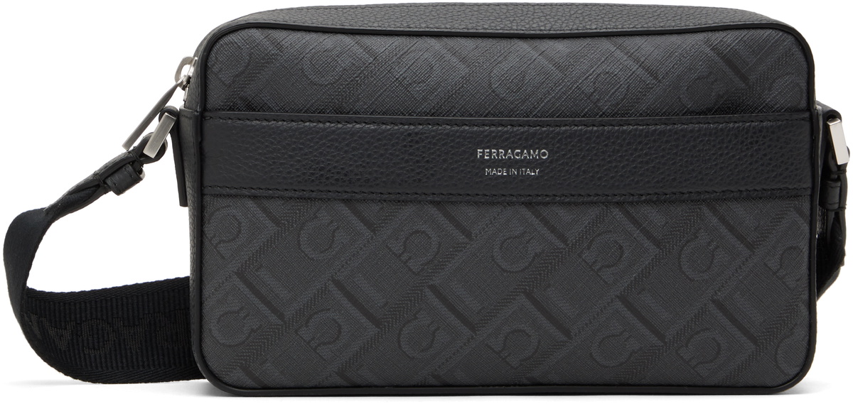 Ferragamo Black & Gray Crossbody Bag