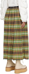 R13 Green Kilt Maxi Skirt