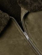 SAINT LAURENT - Shearling Blouson Jacket - Green