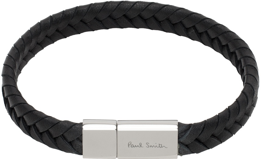 Photo: Paul Smith Black Braided Leather Bracelet